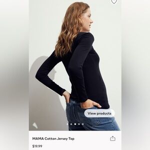 H&M Mama. Cotton Jersey Top. Black. Size L.